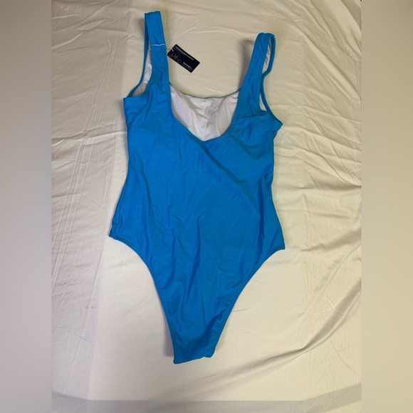 Sky Blue One-Piece Swimsuit with Wide Straps - Picture 6 of 8